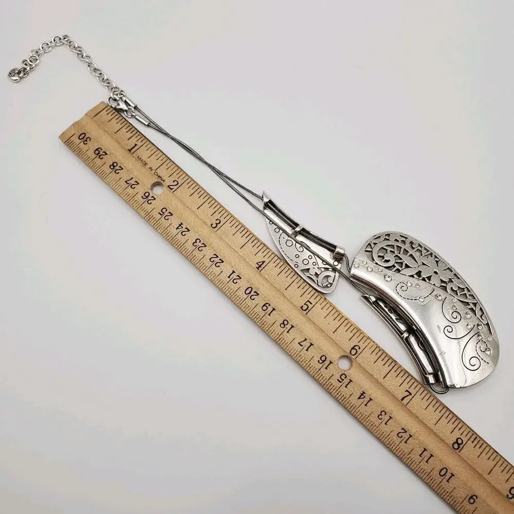 Brighton Flower Collar Statement Crystal Retired Pendant Necklace - Picture 8 of 9